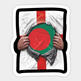 Bangladesh Flag English Flag Ripped Open - Gift for Bengali From Bangladesh Sticker